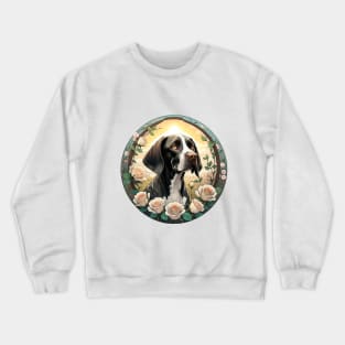 German Shorthaired Pointer Rose Garden Crewneck Sweatshirt